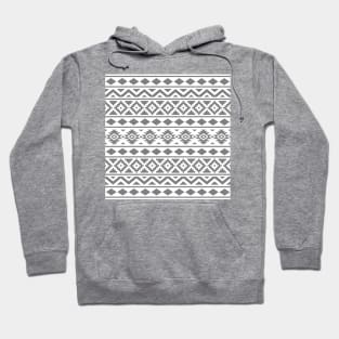 Aztec Essence Pattern Gray on White Hoodie